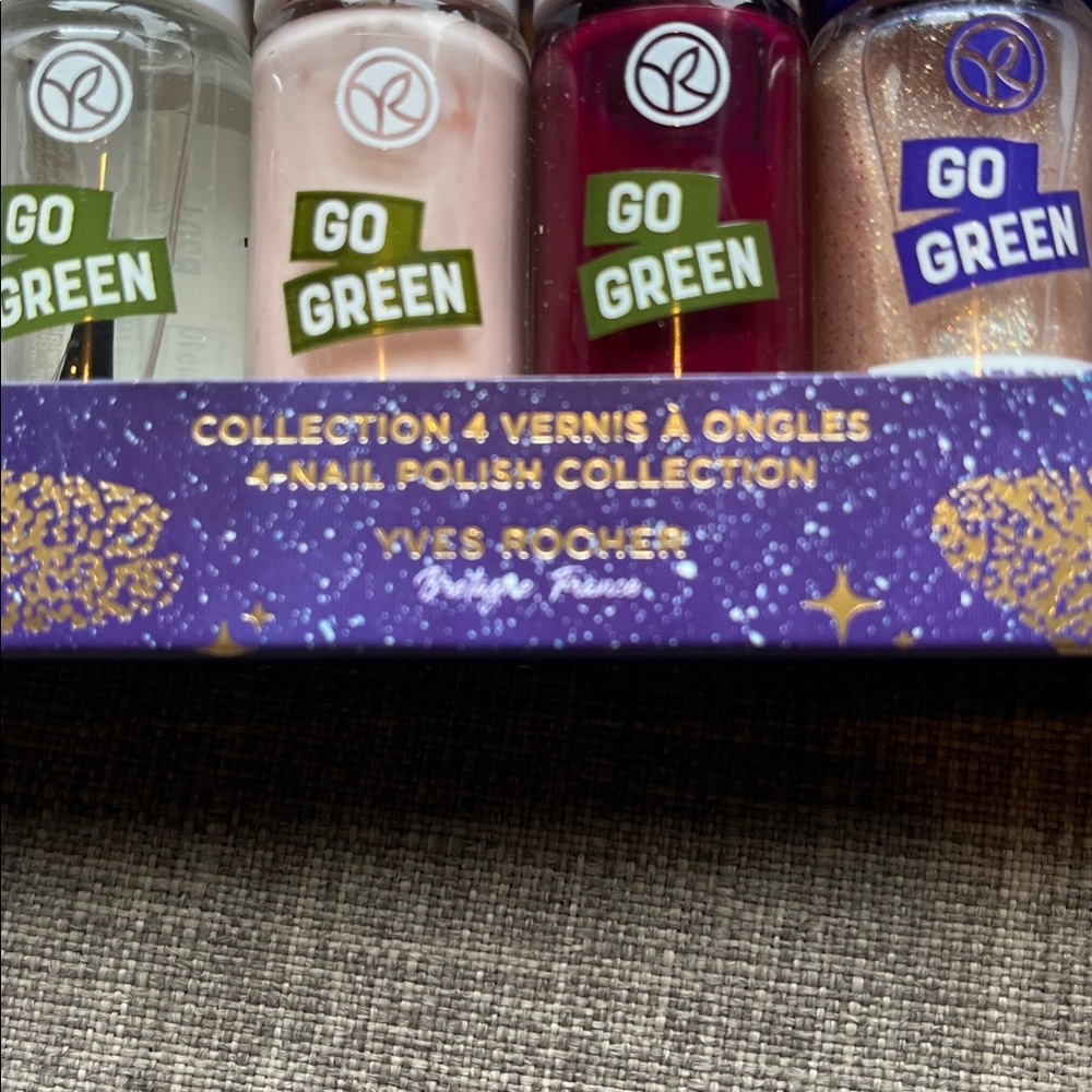 Yves Rocher 4 Piece Polish Set Base & Top Coat 2 Colors New/Unused - Picture 2 of 5